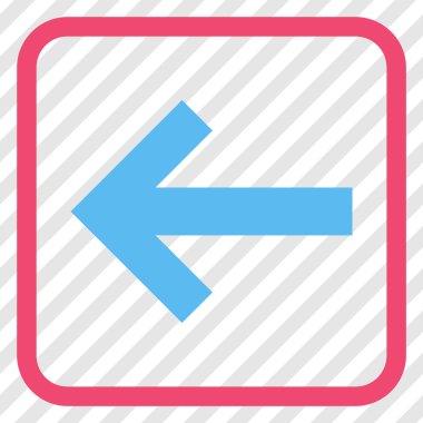 Ok sol vektör simgesi bir çerçeve içinde