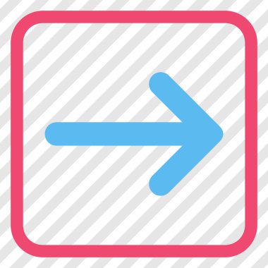 Ok sağ vektör simgesi bir çerçeve içinde