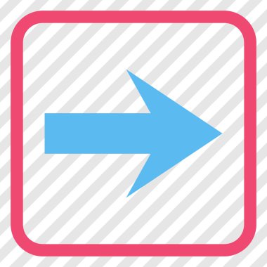 Ok sağ vektör simgesi bir çerçeve içinde