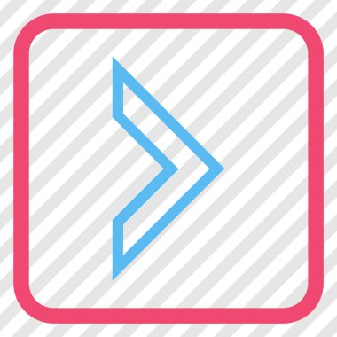 Ok ucu doğru vektör simgesi bir çerçeve içinde