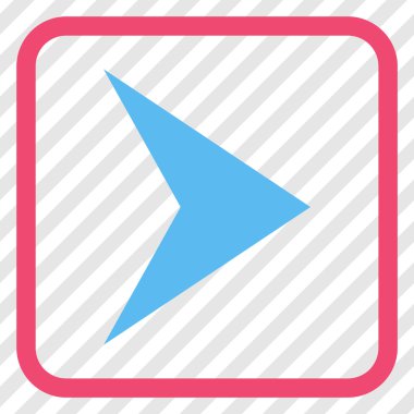 Ok ucu doğru vektör simgesi bir çerçeve içinde