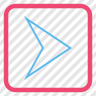 Ok ucu doğru vektör simgesi bir çerçeve içinde