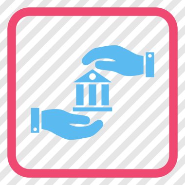 Banka hizmet vektör simgesi bir çerçeve içinde