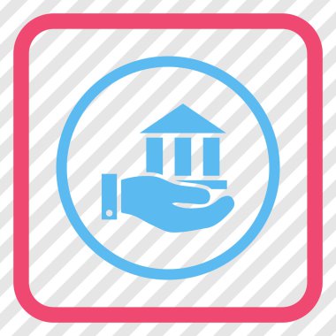 Banka hizmet vektör simgesi bir çerçeve içinde