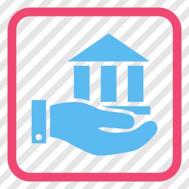 Banka hizmet vektör simgesi bir çerçeve içinde