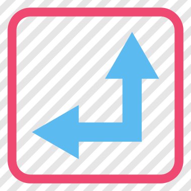 Vektör simgesi bir çerçeve içinde yukarı sol çatallanma ok