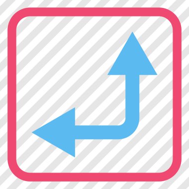 Vektör simgesi bir çerçeve içinde yukarı sol çatallanma ok