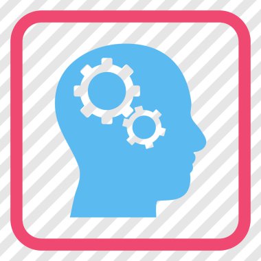 Beyin Gears vektör simgesi bir çerçeve içinde