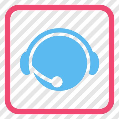 Çağrı Merkezi operatörü vektör simgesi bir çerçeve içinde