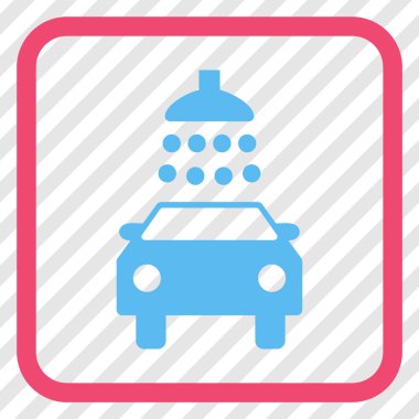 Araba duş vektör simgesi bir çerçeve içinde