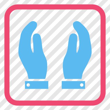 Bakım el vektör simgesi bir çerçeve içinde