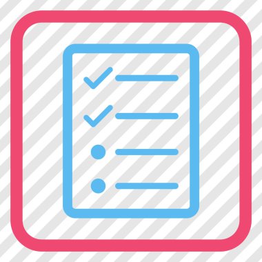 Denetim listesi sayfa vektör simgesi bir çerçeve içinde