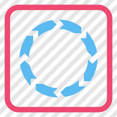 Dolaşım vektör simgesi bir çerçeve içinde