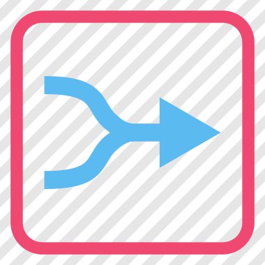 Ok sağ vektör simgesi bir çerçeve içinde birleştirmek