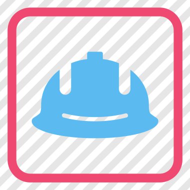 İnşaat kask vektör simgesi bir çerçeve içinde