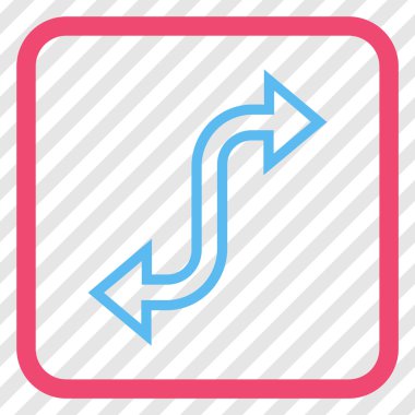 Eğri Exchange ok vektör simgesi bir çerçeve içinde