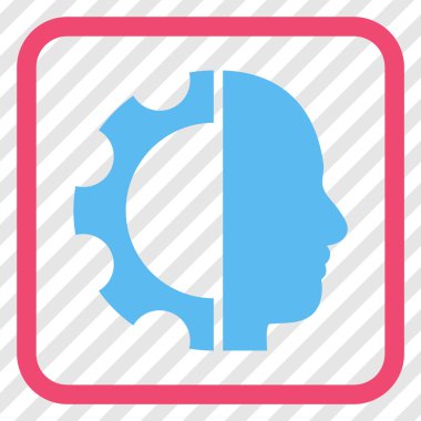 Cyborg dişli vektör simgesi bir çerçeve içinde