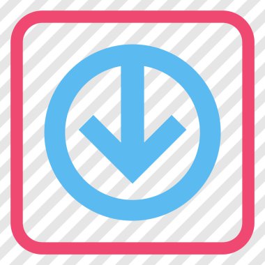 Vektör simgesi bir çerçeve içinde aşağı yön