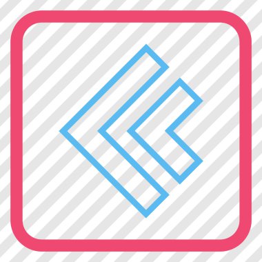 Yön sol vektör simgesi bir çerçeve içinde