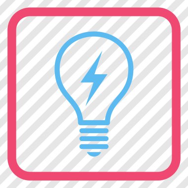 Elektrikli ampul vektör simgesi bir çerçeve içinde