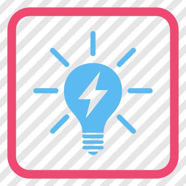 Elektrik ışık ampul vektör simgesi bir çerçeve içinde