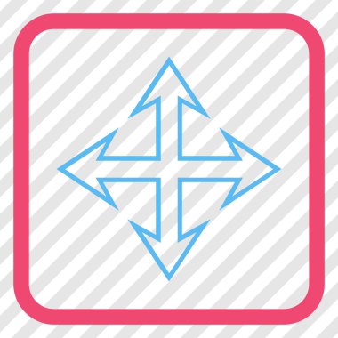 Genişletin okları vektör simgesi bir çerçeve içinde