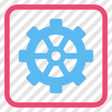 Dişli vektör simgesi bir çerçeve içinde