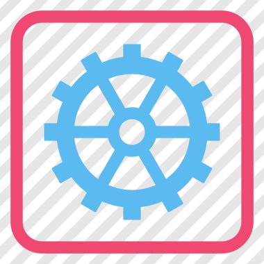 Dişli vektör simgesi bir çerçeve içinde