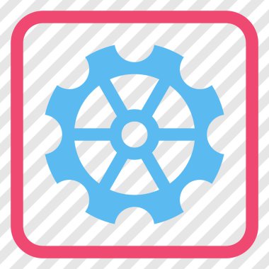 Dişli vektör simgesi bir çerçeve içinde