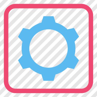 Dişli vektör simgesi bir çerçeve içinde