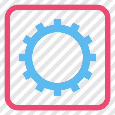 Dişli vektör simgesi bir çerçeve içinde