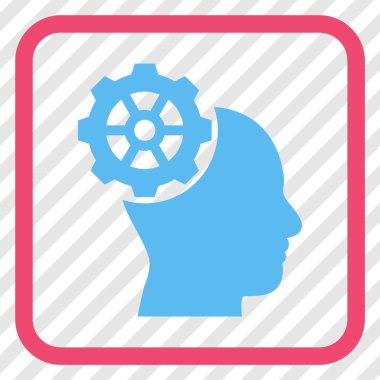 Vektör simgesi bir çerçeve içinde kafa dişli