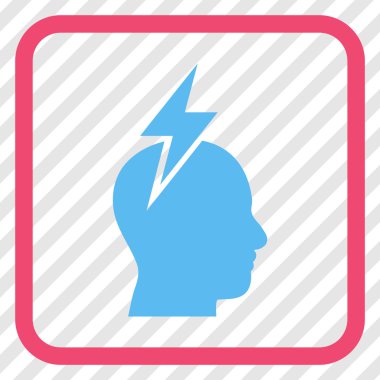 Baş ağrısı vektör simgesi bir çerçeve içinde