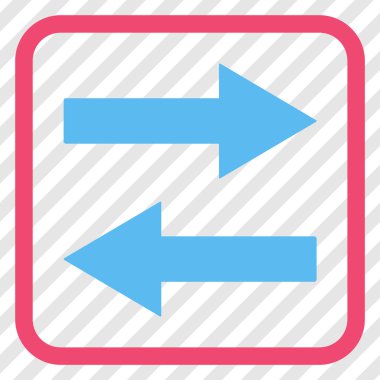 Yatay Çevir ok simge bir çerçeve içinde vektör