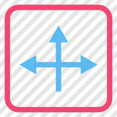 Kavşak yön vektör simgesi bir çerçeve içinde