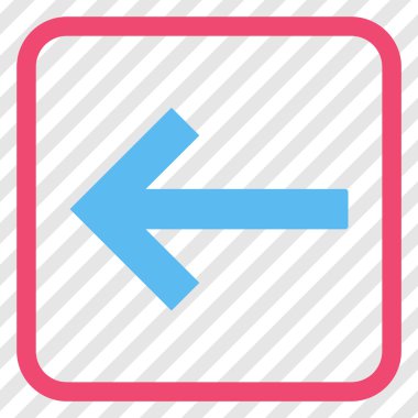 Sol ok vektör simgesi bir çerçeve içinde