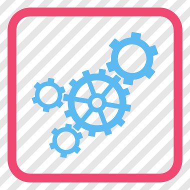 Mekanizması vektör simgesi bir çerçeve içinde