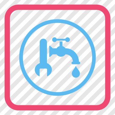 Sıhhi tesisat vektör simgesi bir çerçeve içinde