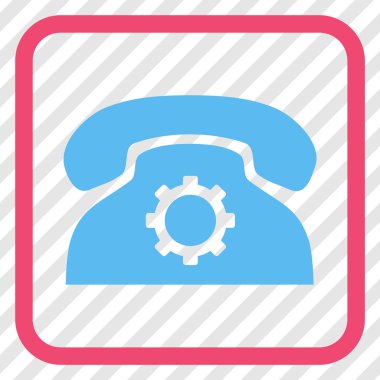 Telefon ayarları vektör simgesi bir çerçeve içinde