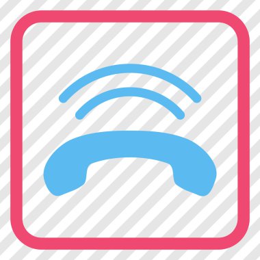 Telefon zil vektör simgesi bir çerçeve içinde