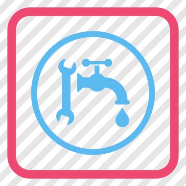 Sıhhi tesisat vektör simgesi bir çerçeve içinde