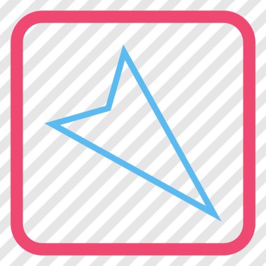 İşaretçi vektör simgesi bir çerçeve içinde aşağı