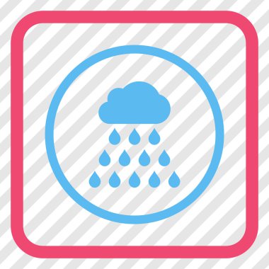 Yağmur bulutu vektör simgesi bir çerçeve içinde