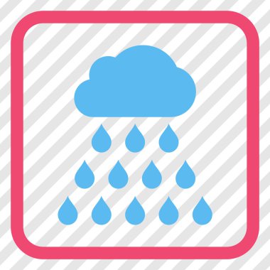 Yağmur bulutu vektör simgesi bir çerçeve içinde