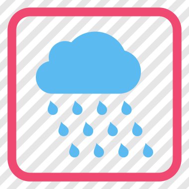 Yağmur bulutu vektör simgesi bir çerçeve içinde