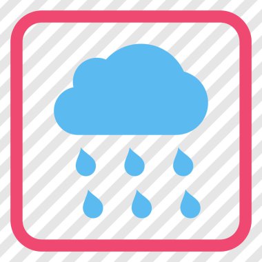 Yağmur bulutu vektör simgesi bir çerçeve içinde