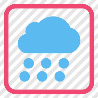 Yağmur bulutu vektör simgesi bir çerçeve içinde