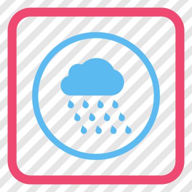 Yağmur bulutu vektör simgesi bir çerçeve içinde