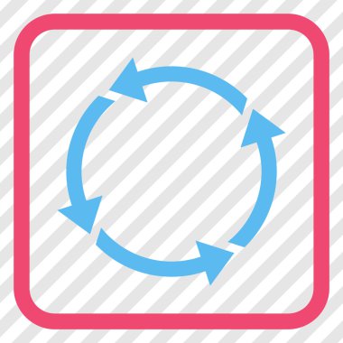 Geri dönüşüm vektör simgesi bir çerçeve içinde