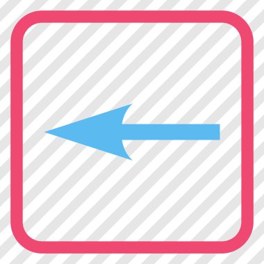 Keskin ok sol vektör simgesi bir çerçeve içinde